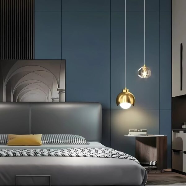 Suspension Contemporaine Cristal aux Accents Nordiques