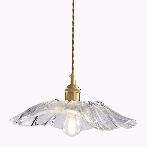 Handgemaakte glazen hanglamp met bloemen