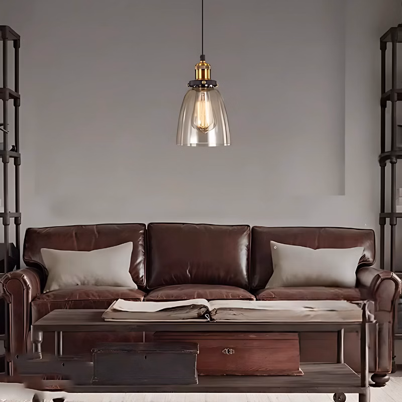 Suspension luminaire cylindrique en verre au design intemporel