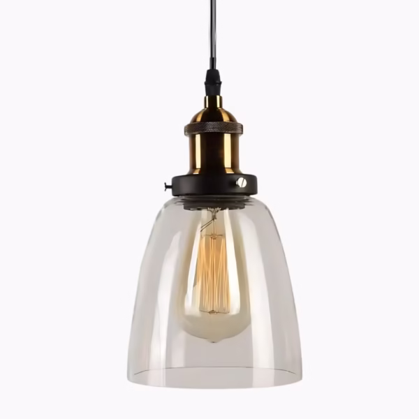Cilindrische hanglamp van glas met een tijdloos ontwerp