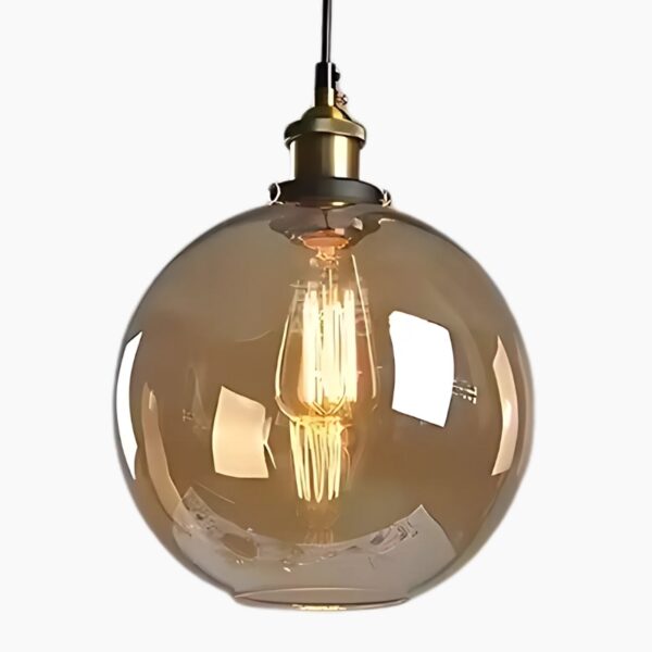 Suspension luminaire sphérique en verre au design rétro