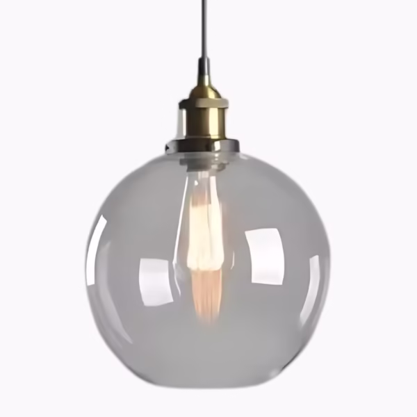 Bolvormige glazen pendelarmatuur met retro design