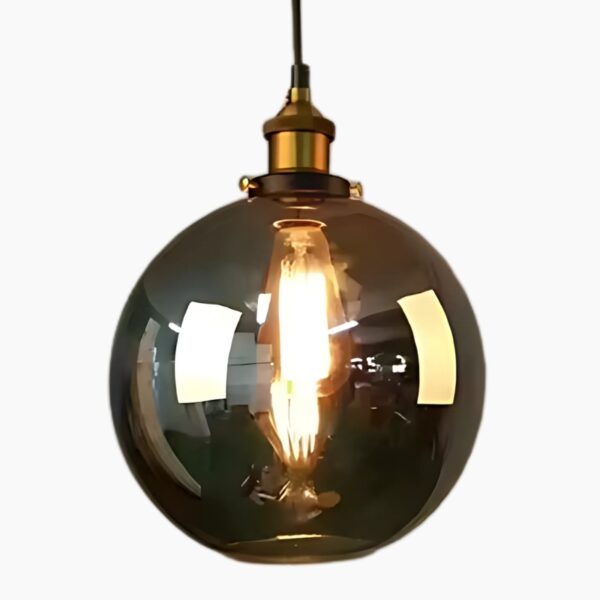 Suspension luminaire sphérique en verre au design rétro